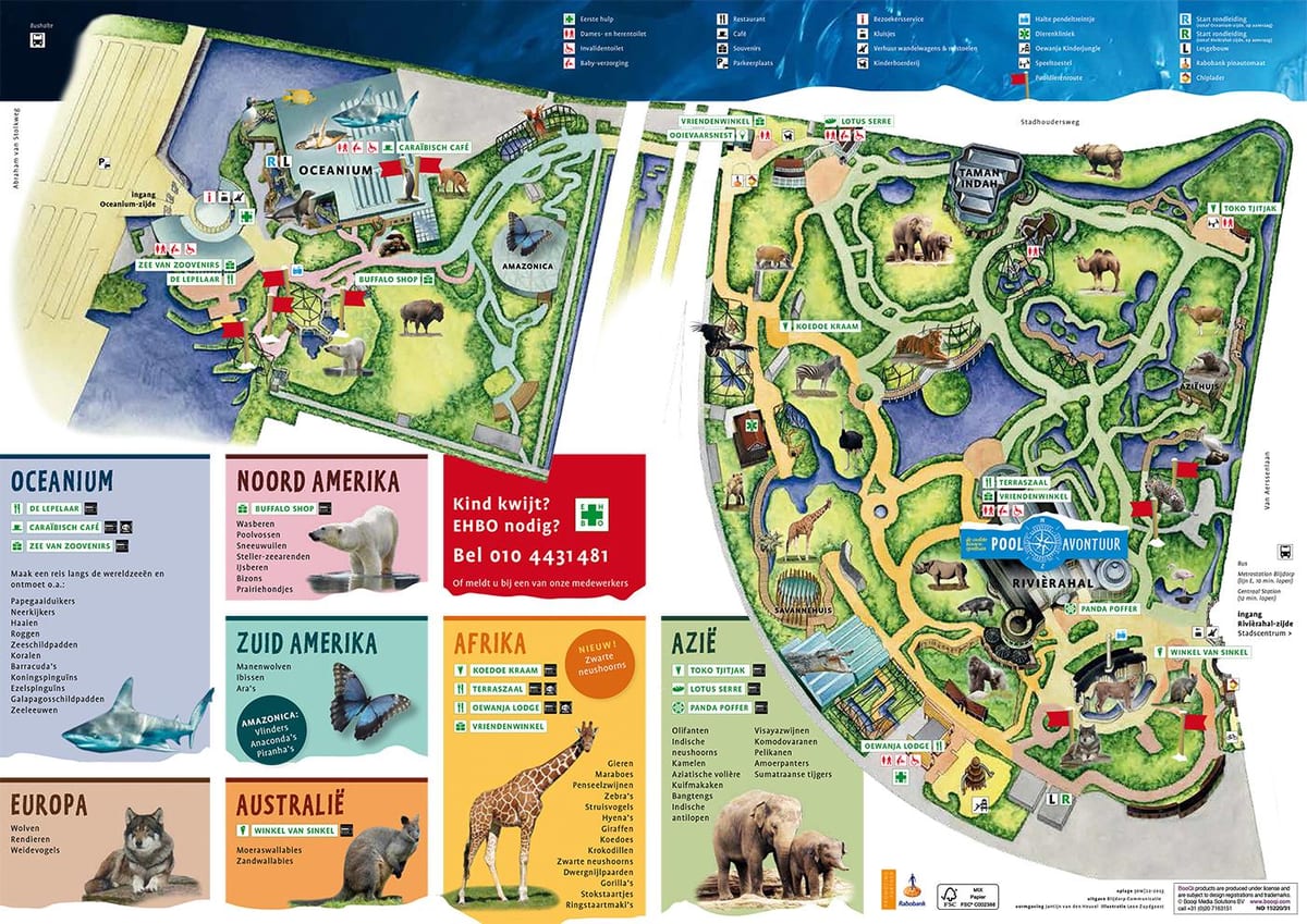 Mapa del zoo de Rotterdam 