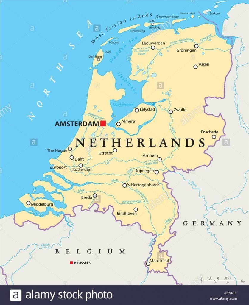 Mapa de Rotterdam i amsterdam