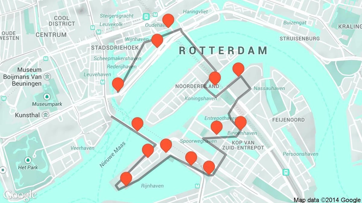 Mapa de Rotterdam arquitectura 