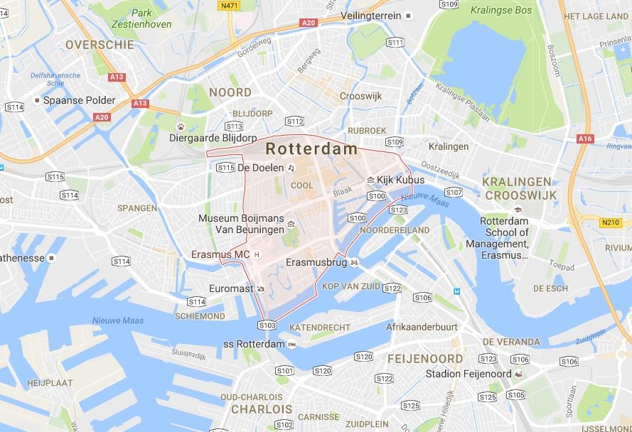 Rotterdam centre mapa