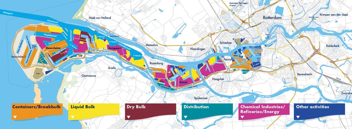 Mapa del port de Rotterdam 