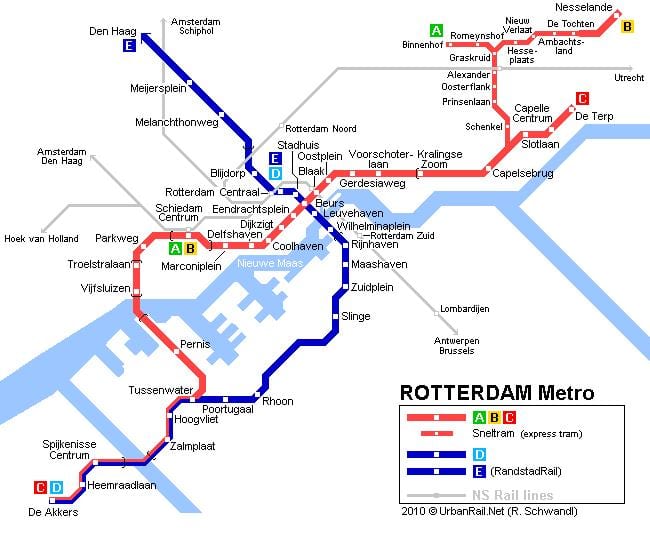 ret Rotterdam tramvia mapa