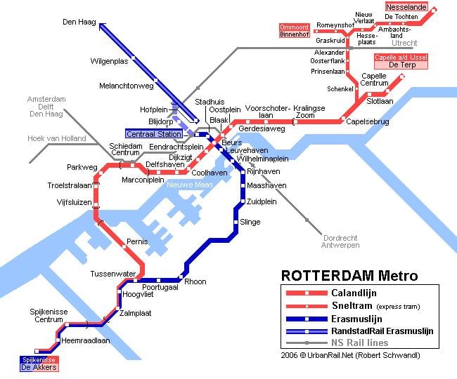 Rotterdam transport públic mapa