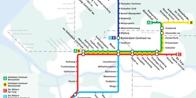 Mapa del metro de Rotterdam països baixos