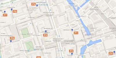 Mapa de Rotterdam zones d'aparcament 