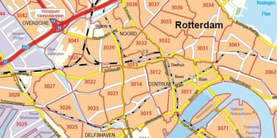 Mapa de Rotterdam codi postal 