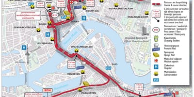 Mapa de la marató de Rotterdam 