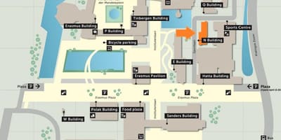 Mapa de l'erasmus university de Rotterdam 
